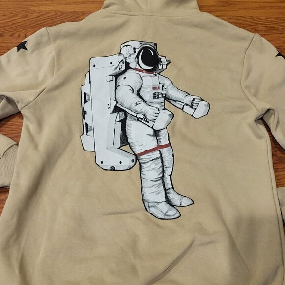 NASA Hoodie Sweatshirt Astronaut Graphic Size XS New with Tag Tan Cream H&M - Picture 10 of 11